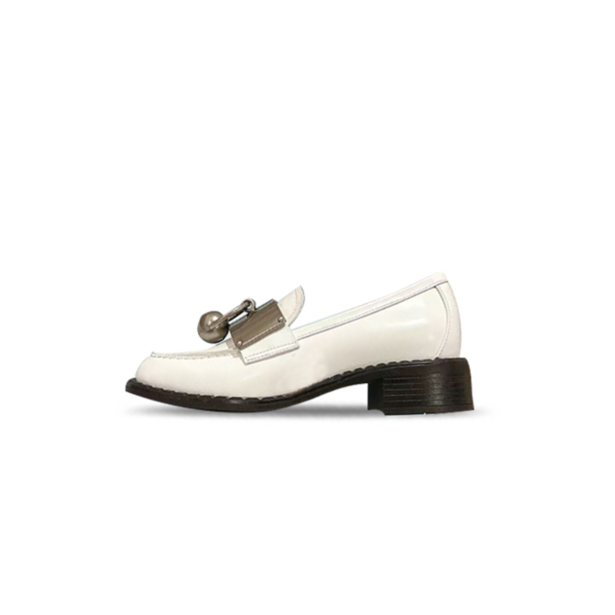 PRADA BRUSHED LEATHER LOAFERS WITH METAL DETAILS 1D981N PRADA BRUSHED LEATHER LOAFERS WITH METAL DETAILS 1D981N